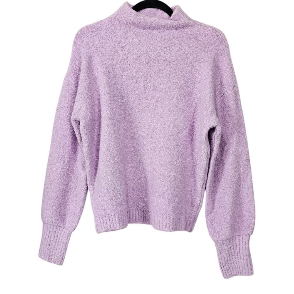 Marled Knit Mock Neck New Purple Sweater